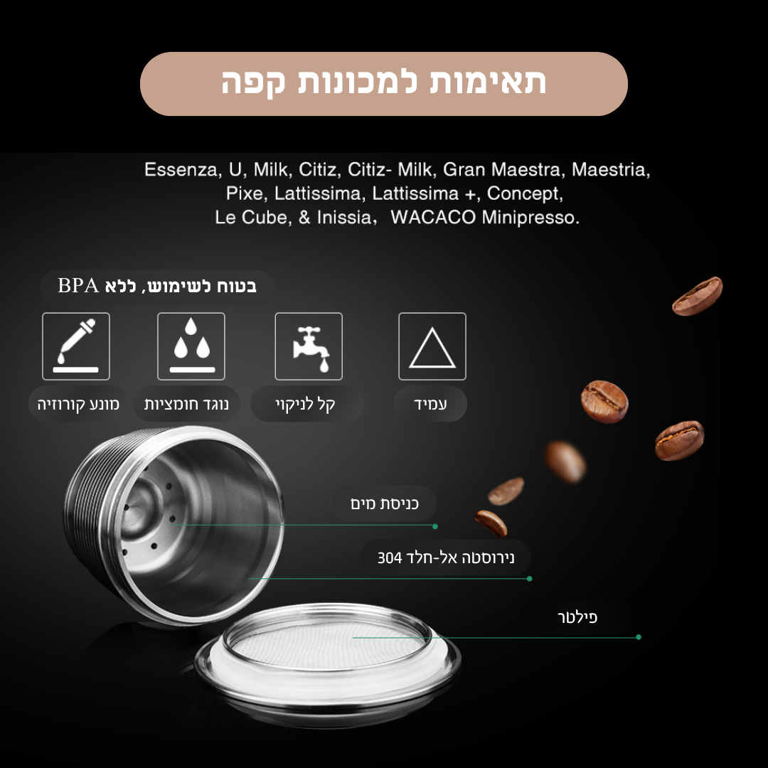 קפסולות קפה רב-פעמיות