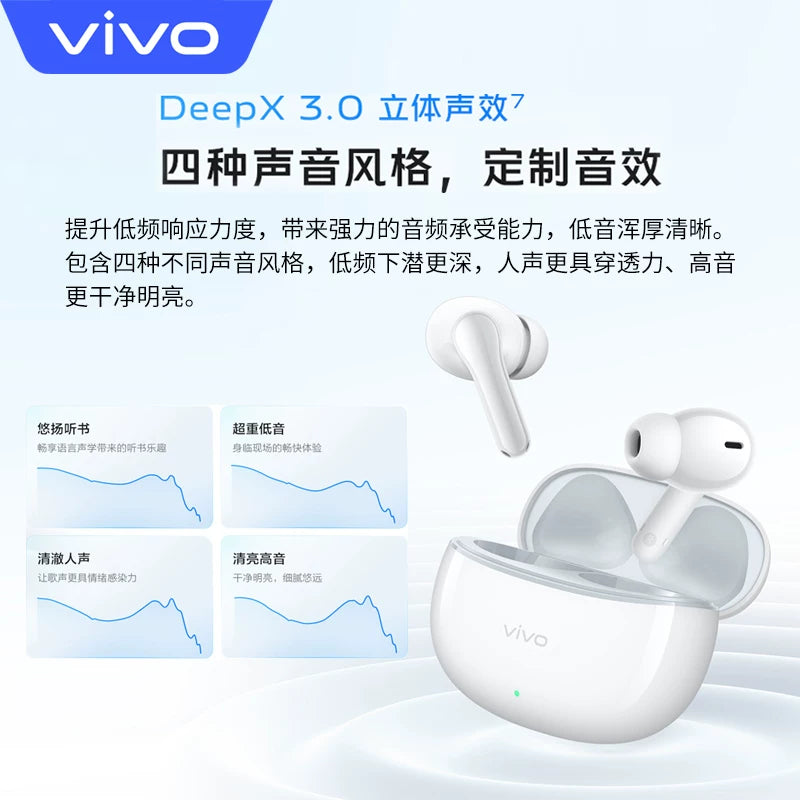 Vivo TWS 3i Original True Wireless Bluetooth Headset 45H Long Battery Life AI Call Noise Reduction In-ear Music