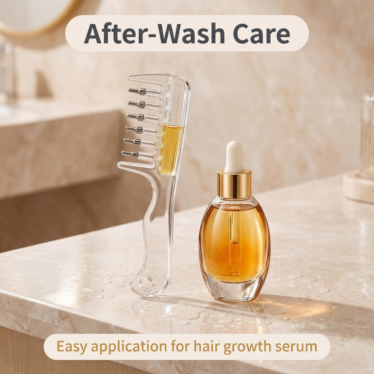 Scalp Medication Comb, Elastic Rolling Ball, Transparent Liquid Guiding Comb, Household Hair Growth And Anti-hair Loss Essential Oil Care Massage Comb