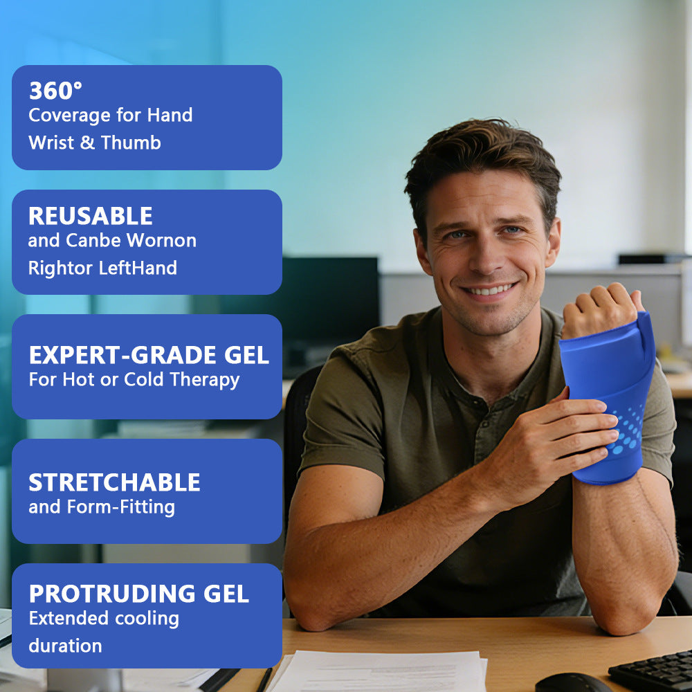 Amazon's New Hot And Cold Compress 3D Thumb And Wrist Ice Pack Gel Gloves Fully Surround The Wrist Area, Reusable