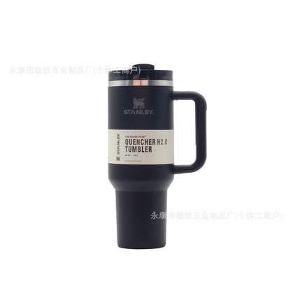 Cross-Border In-Stock Stanley 40oz 2Nd Generation Ice Cup 304 Stainless Steel Straw Car-Mounted Large Capacity Stylish Thermos Cup