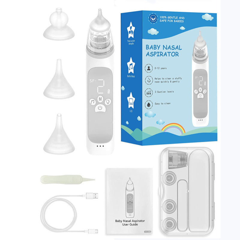 Baby Electric Nasal Aspirator, Children's Nasal Mucus Suction Device, Cleaning Nasal Discharge, Colorful Music Baby Nasal Aspirator