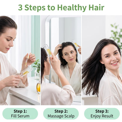 Scalp Medication Comb, Elastic Rolling Ball, Transparent Liquid Guiding Comb, Household Hair Growth And Anti-hair Loss Essential Oil Care Massage Comb
