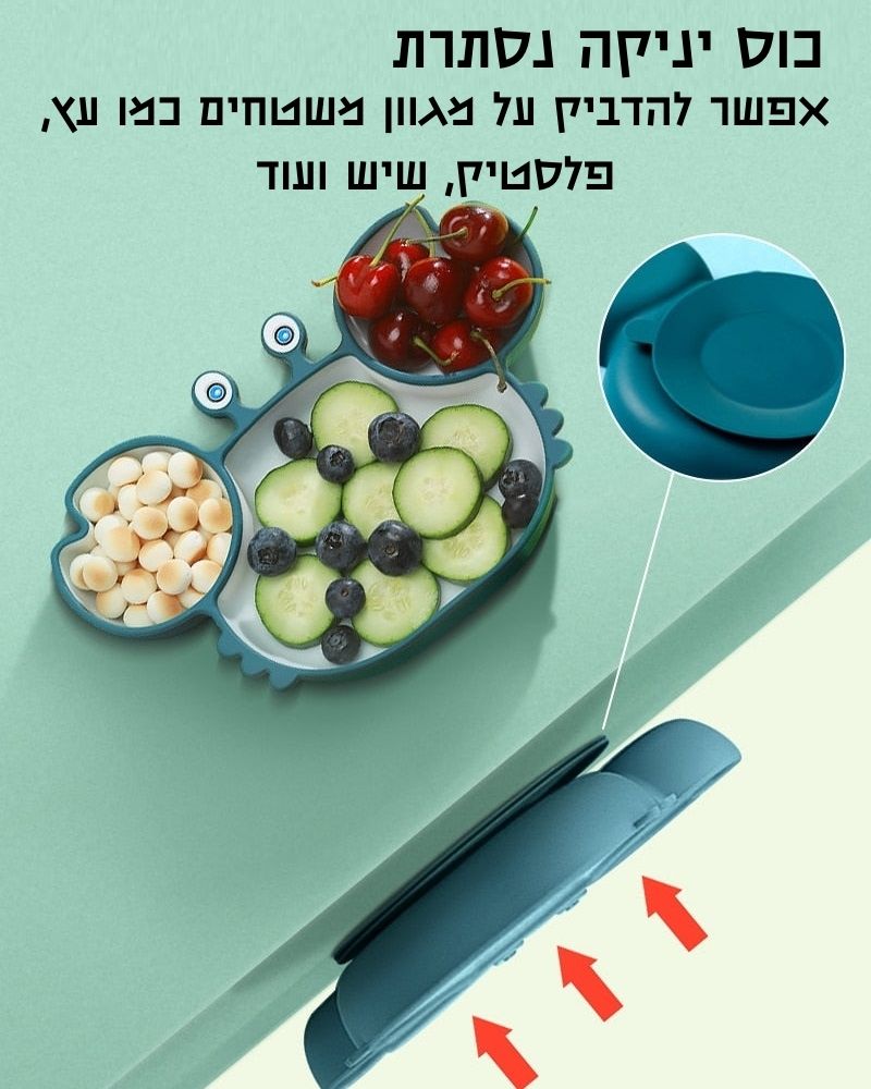 צלחות סיליקון נצמדות ומחולקות לילדים