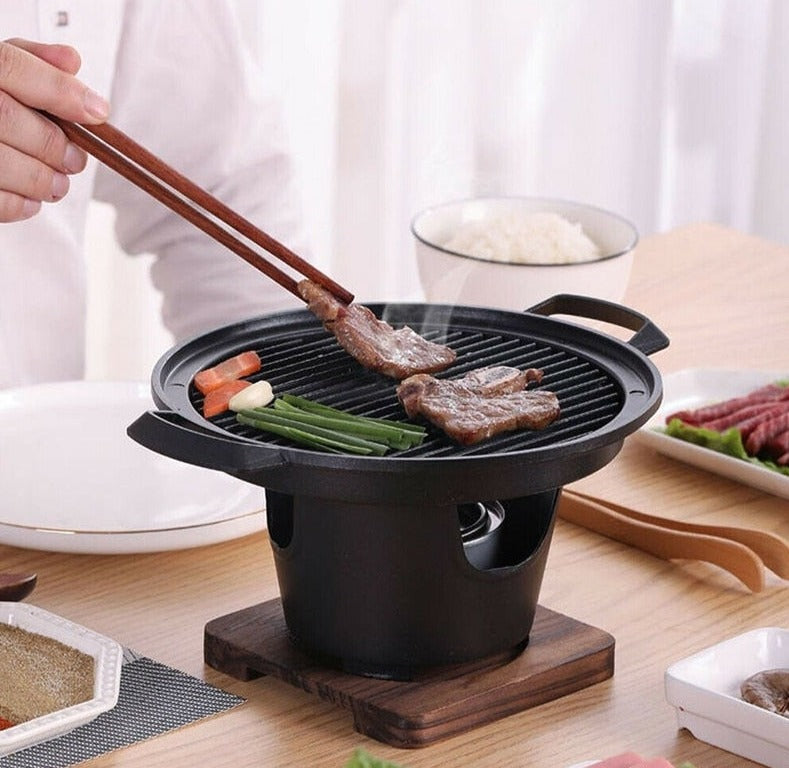 גריל היבאצ'י יפני מסורתי ברזל יצוק על האש מנגל