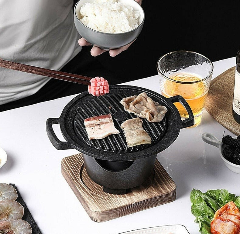 גריל היבאצ'י יפני מסורתי ברזל יצוק על האש מנגל