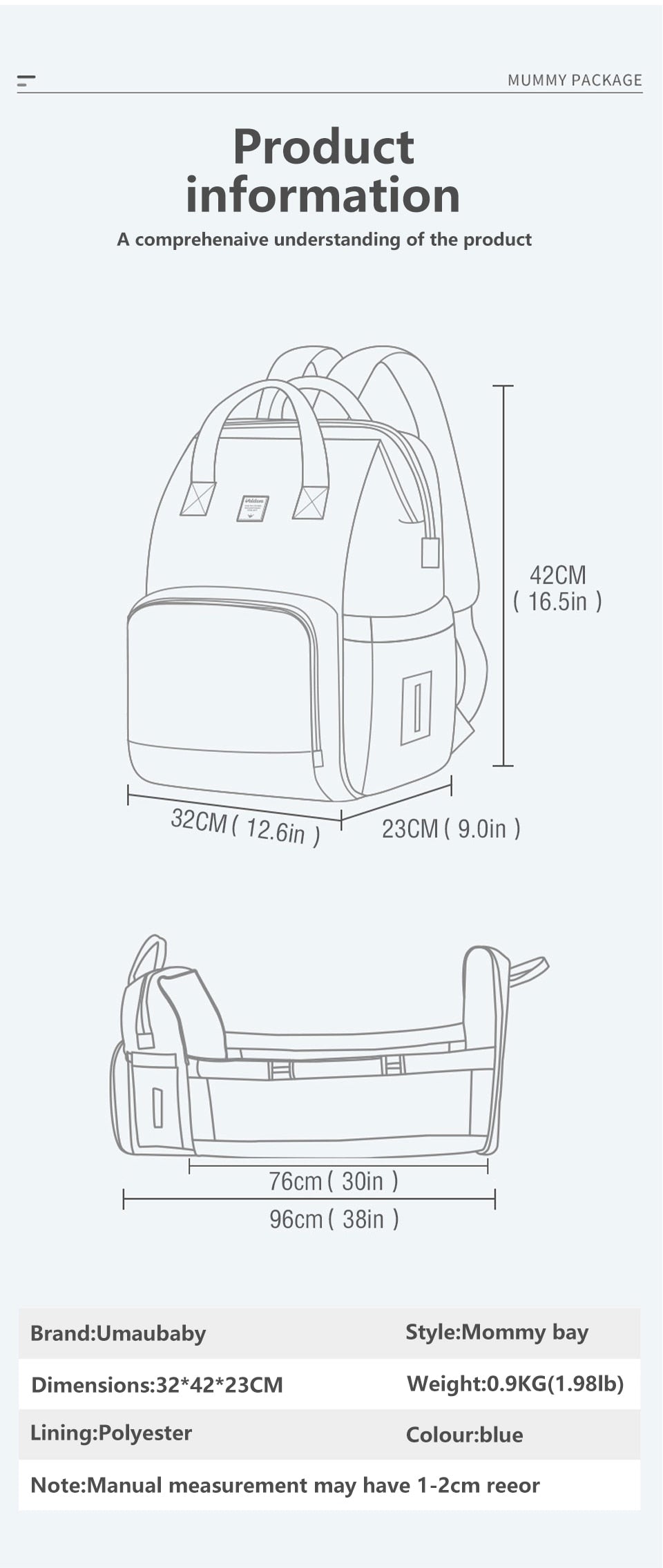 תיק הורים רב-תכליתי תינוקות