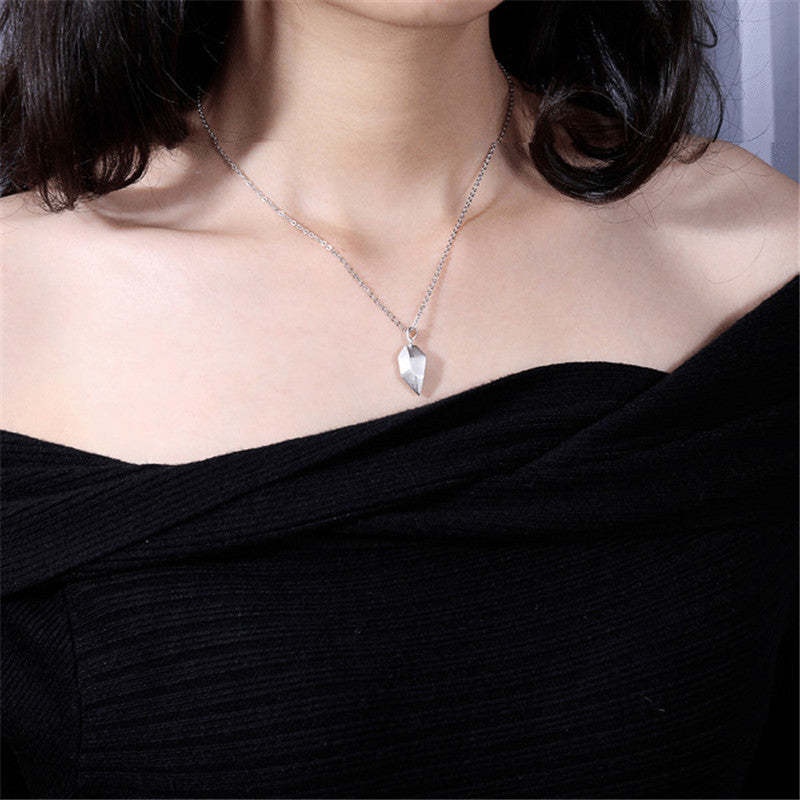 שרשרת לב כסף שחור לבבות מתנה זוגיות אהבה